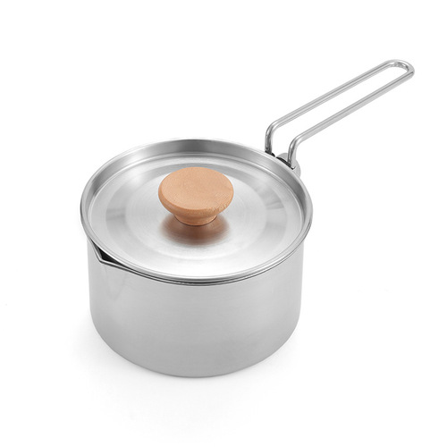 Outdoor portable 304 stainless steel kettle, multifunctional portable coffee pot, foldable and removable camping kettle