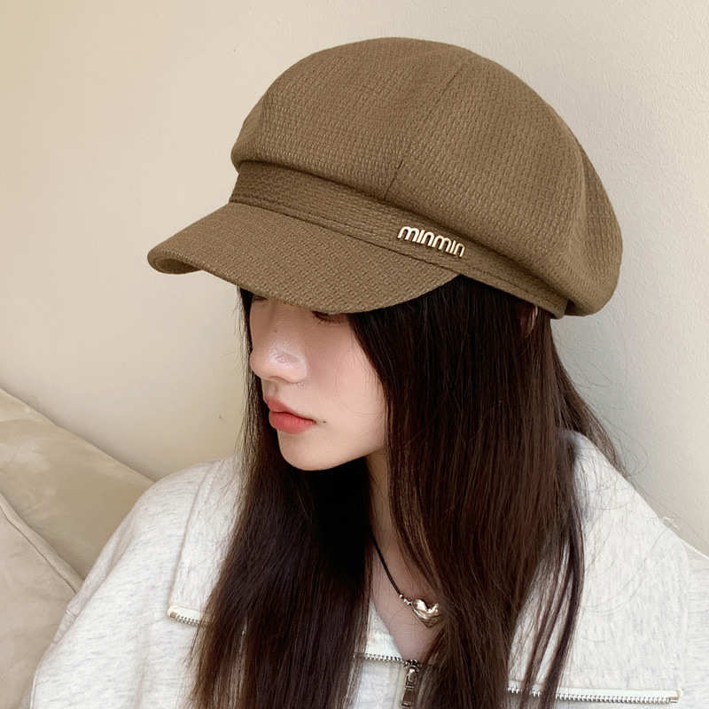 El otoño y el Invierno nueva carta octogonal sombrero de estilo Japonés artístico retro versátil pintor boina grande circunferencia la cabeza tapa enarbolada