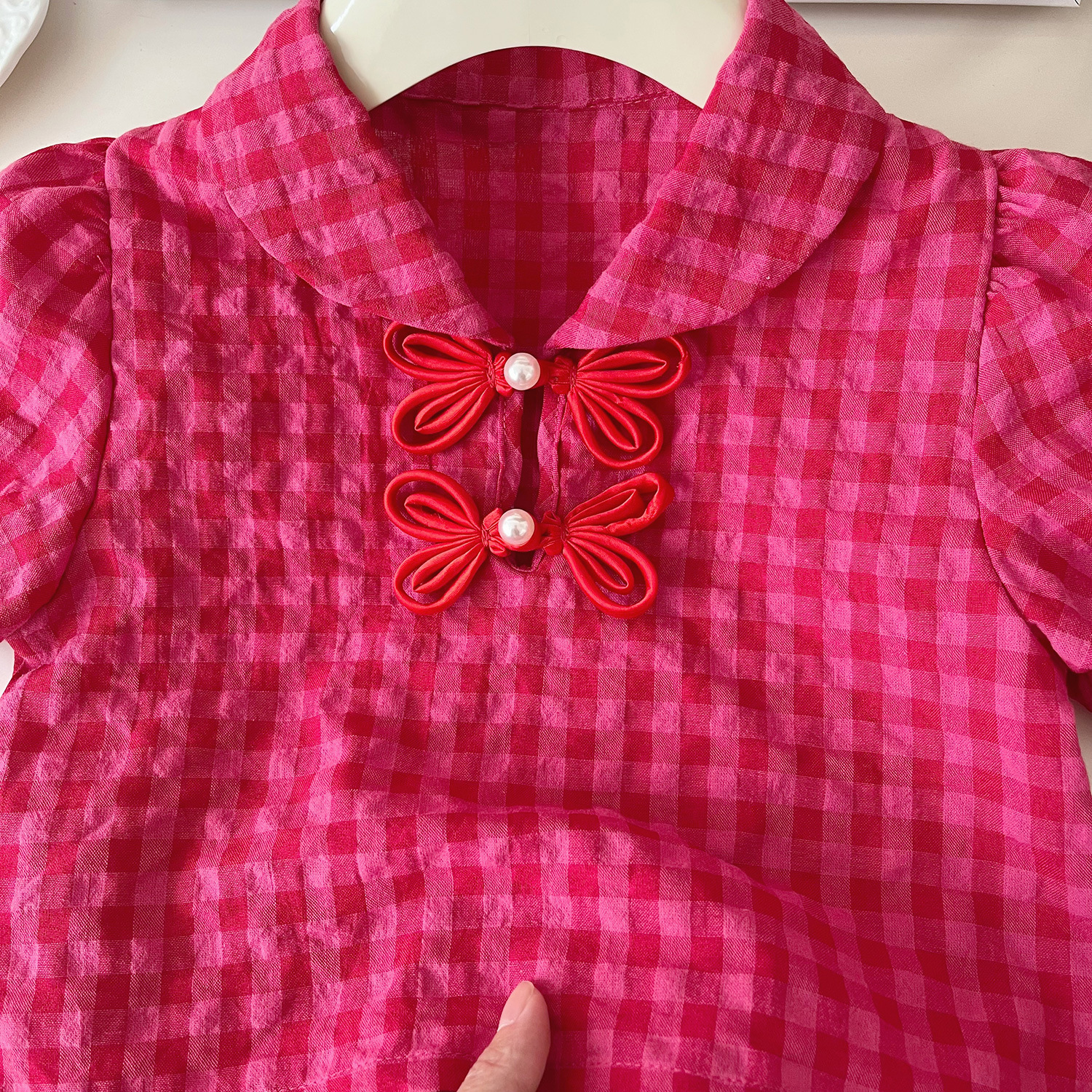Mädchen Sommer Set Mit Kariertem Rock Und Kurzarmshirt_voghion.com