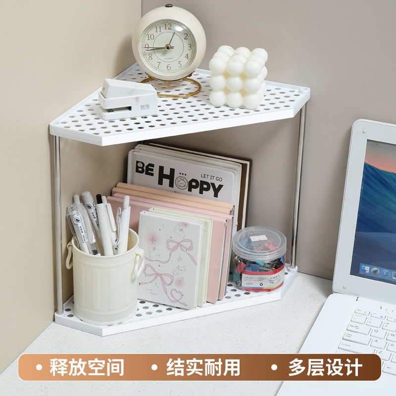 厨房转角置物架扇型三角置物架多层厨房台面锅具调料收纳架储物架产品实拍图