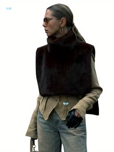 Women's Casual Knit Polyester Vest Solid Color Sleeves