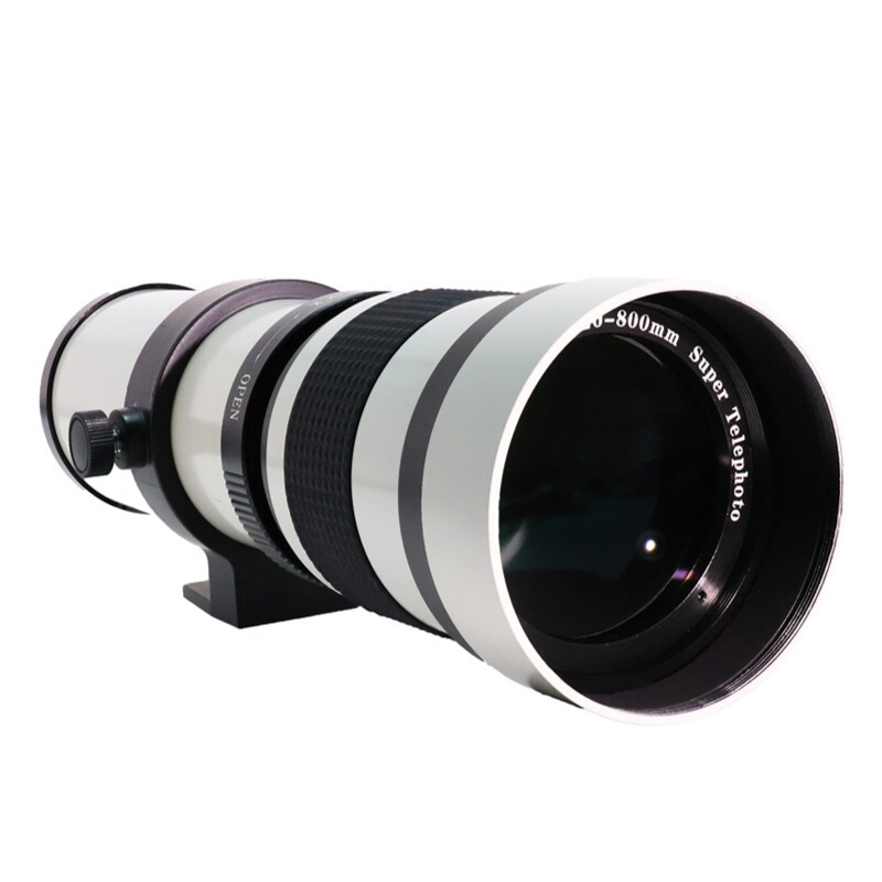 420-800mm F8.3-16 Full-Frame White Zoom Telephoto Lens Manual Telephoto Bird Watching and Moon Photography