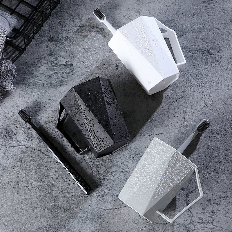 Taza de lavado de diamante taza de cepillo de dientes con mango hogar moda simple creativo plástico enjuague bucal taza de cepillo de dientes al por mayor