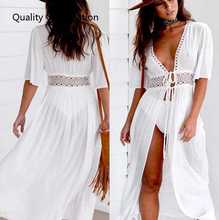 V Neck  white beach dress Wear Swimwear跨境专供代发