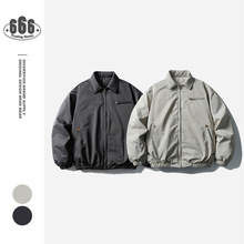 ButterTiger冬季羽绒服男翻领宽松白鸭绒日系复古飞行员外套YR011