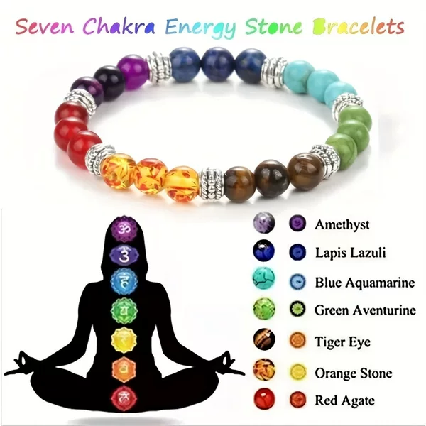 Temu Xiyin Tk Cross-Border Popular Colorful Natural Stone Bracelet Tiger Eye Stone Lapis Lazuli Amethyst Imperial Stone Red Agate