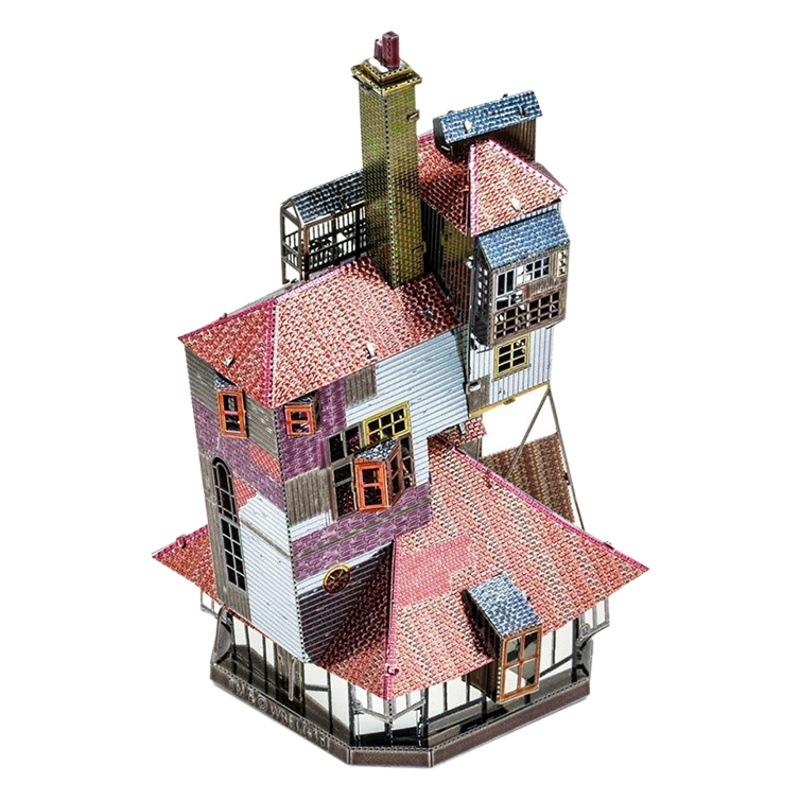 Estatua mágica de acero 3D sin pegamento tridimensional de metal ensamblado modelo de rompecabezas de acero inoxidable Harry Potter Wesley House
