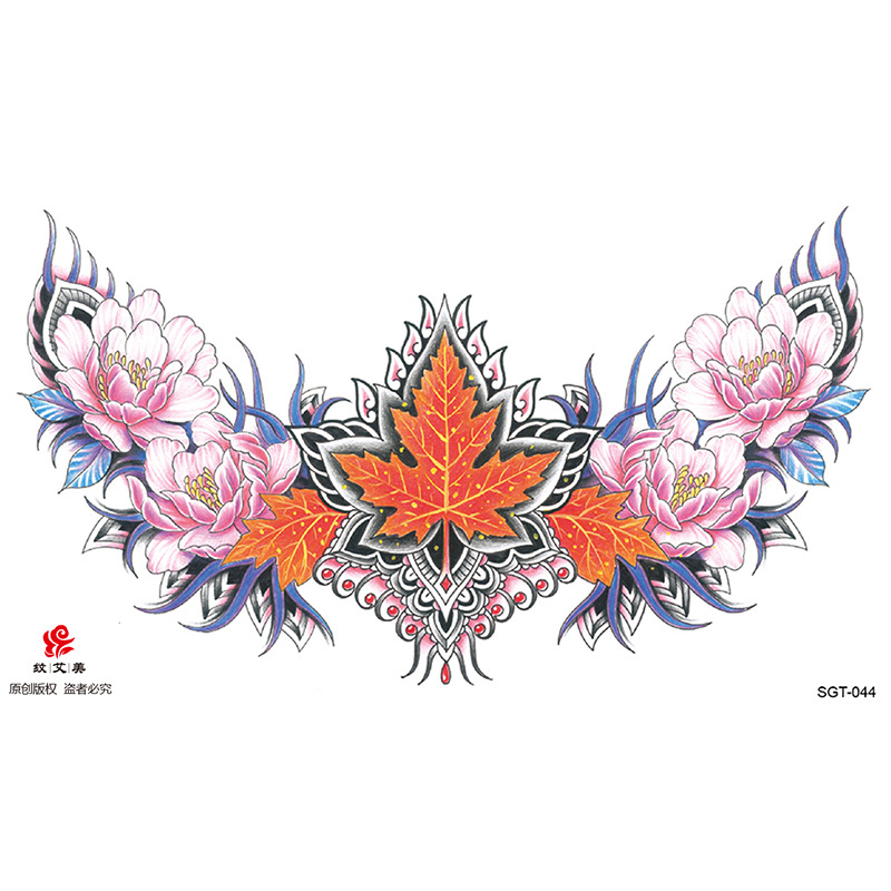 Tres lados pasta de pecho de Buda Guanyin Lotus imagen grande duradera fábrica en stock al por mayor Sobre hombro dragón tatuaje pegatinas