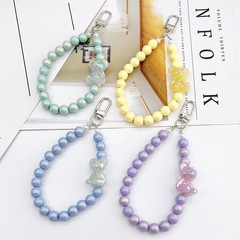New Acrylic Bear Charms Phone Case Keychain Bead String Cute Girl Decorative Accessories