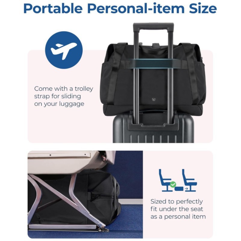 Amazon nuevo 23 litros plegable gran capacidad de fin de semana adecuado para mujeres bolsa de ejercicio bolsa de viaje bolsa de noche