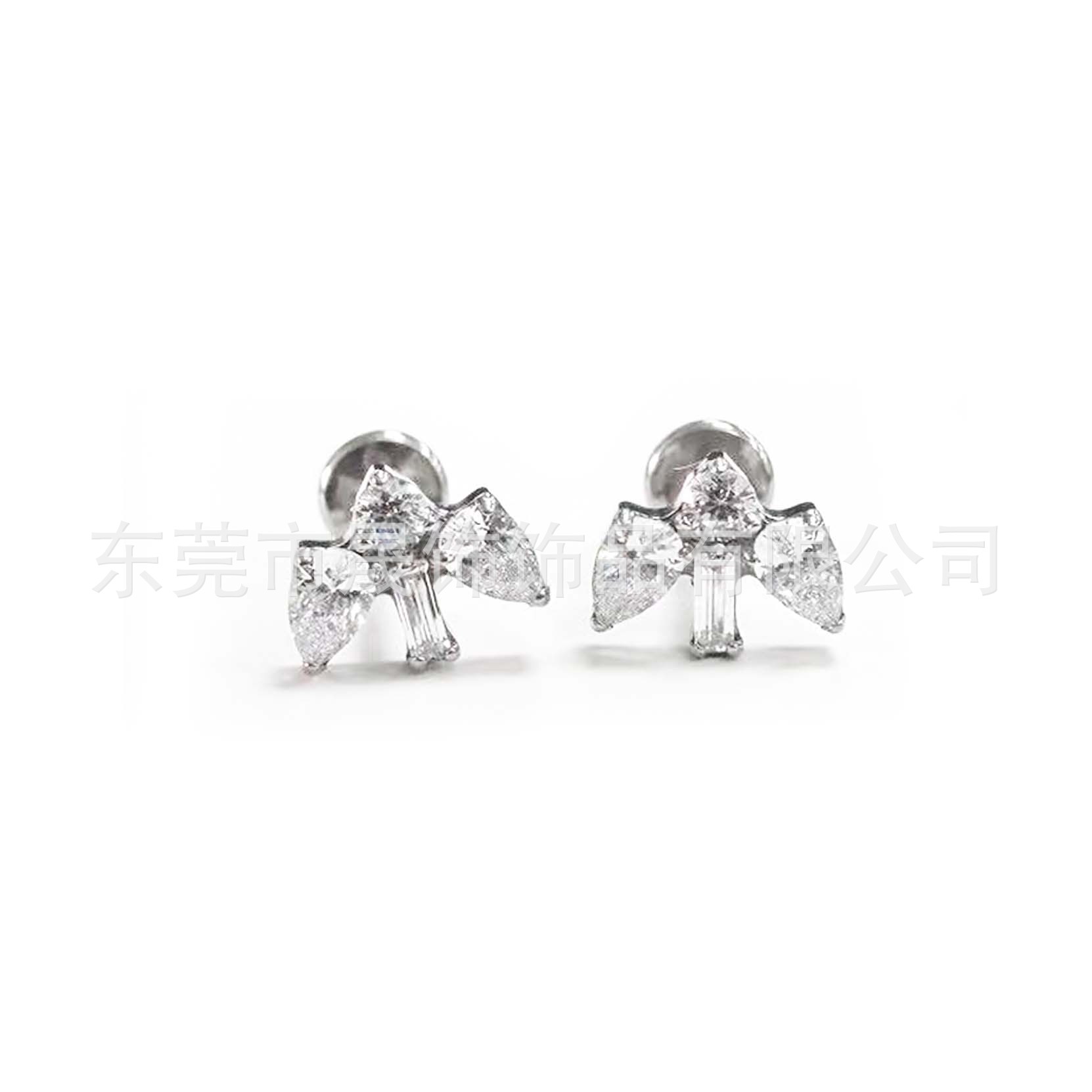 F136 Titanium Alloy 方 Zirconia 马眼小圆 Zirconia Ear Stud G23 Titanium Internal Thread Cubic Zirconia Labret Stud 穿孔 Jewelry 头部