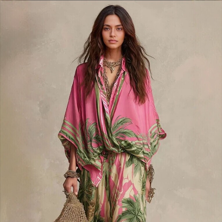 2026 Spring and Autumn New European and American Amazon Fashion Paisley Pattern Retro Style Loose Fit Printed Set 2026 Spring and Autumn New European and American Amazon Fashion Paisley Pattern Retro Style Loose Fit Printed Set