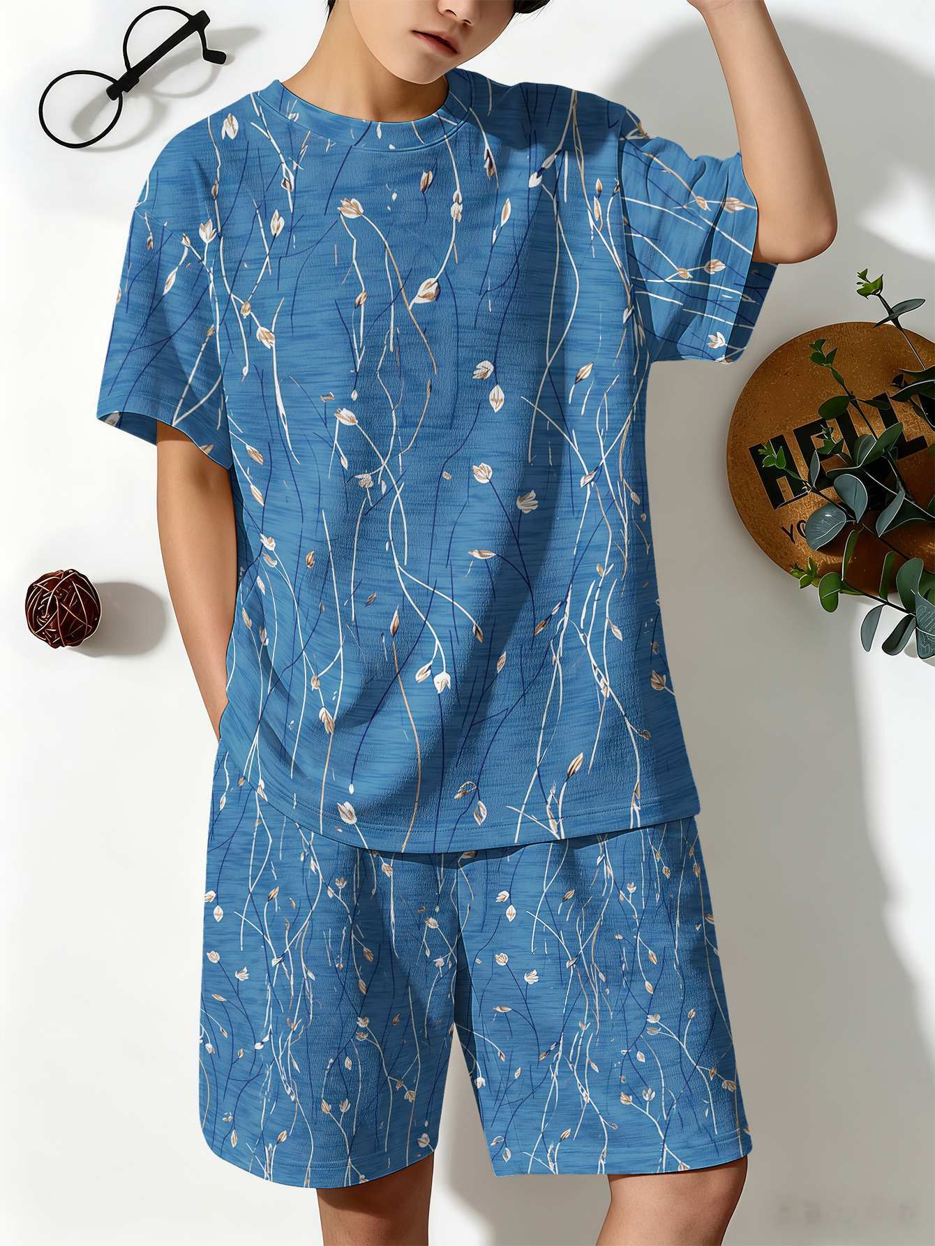 Ensemble t-shirt et short pour garçon avec imprimé 3d_voghion.com