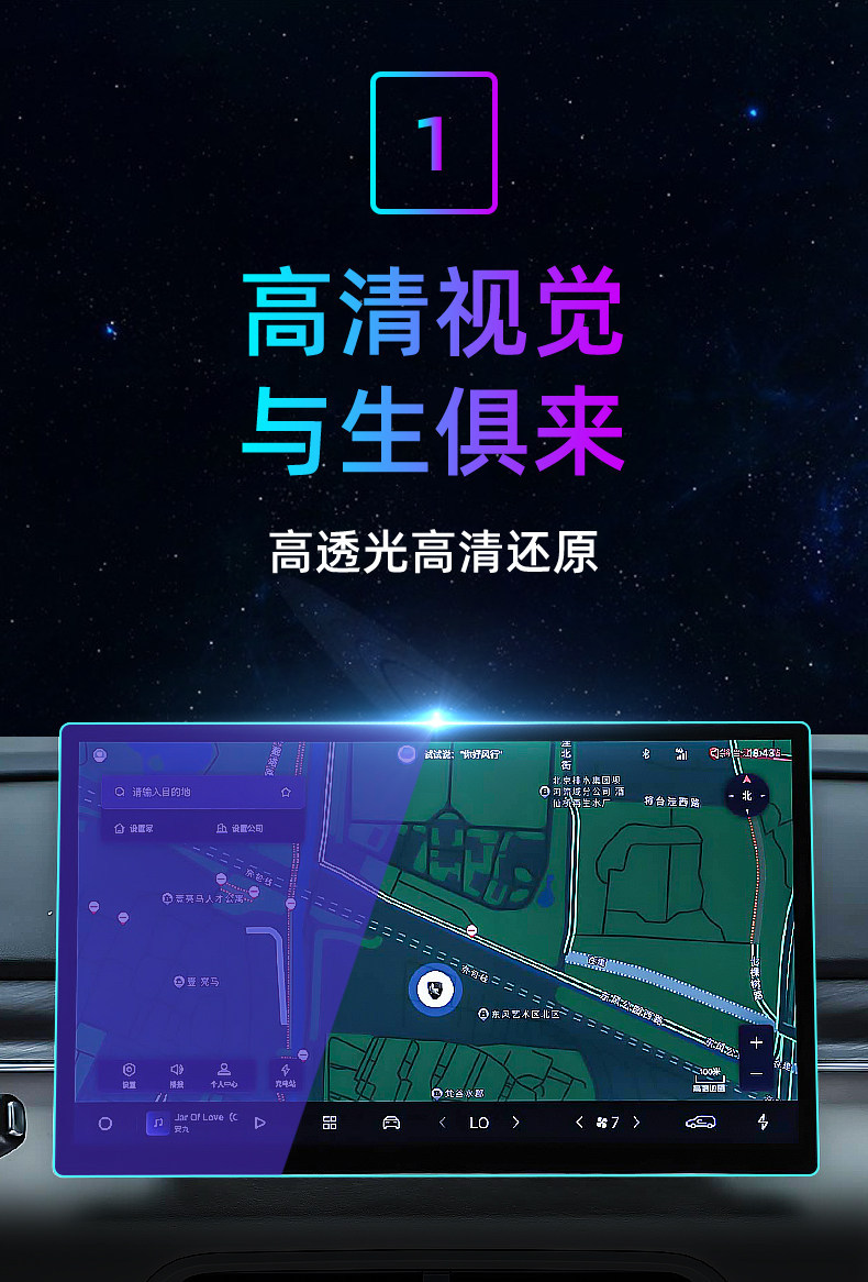 Suitable for Fengxing 26 models of Xinghai V6 central control tempered film, car navigation screen protector, display screen protective film, instrument panel