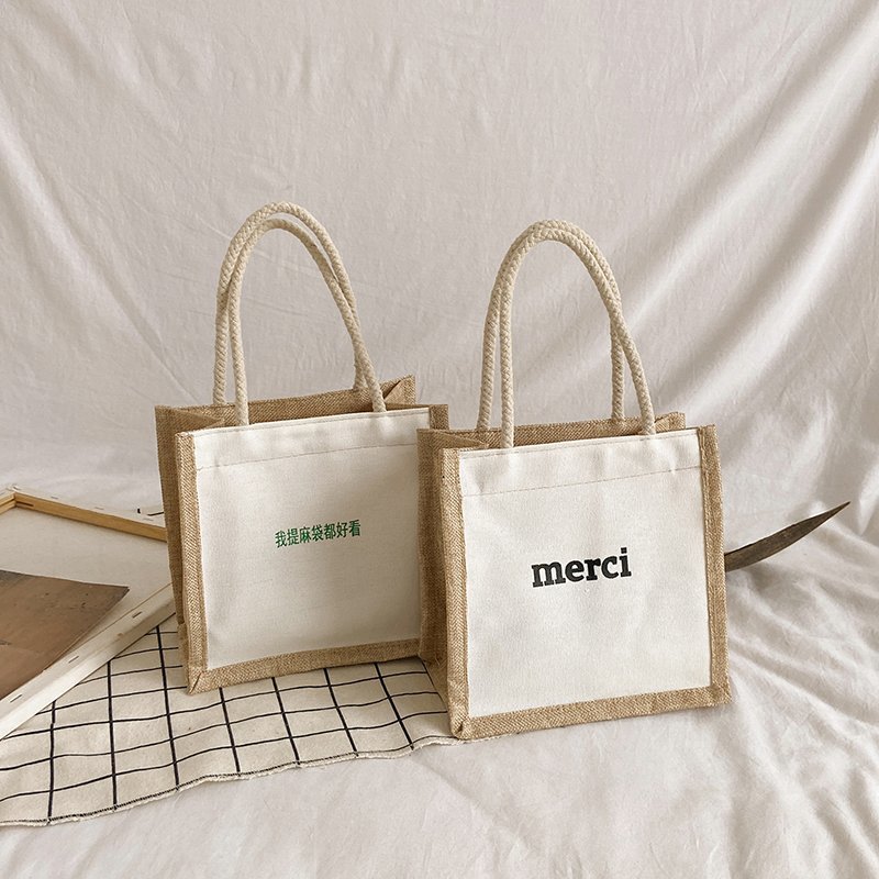 NS bolso de moda de dibujos animados japoneses 2021 Nueva bolsa de almuerzo pequeña bolsa de lino fresca pequeña bolsa de almuerzo para mujer