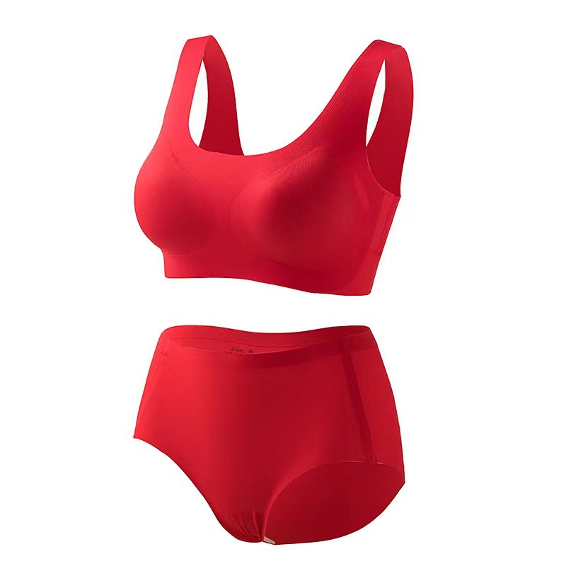 2024 Año Nuevo caja de ropa interior roja de látex sin marcas ropa interior de pecho pequeño cómodo para casarse con ropa interior de Año Nuevo