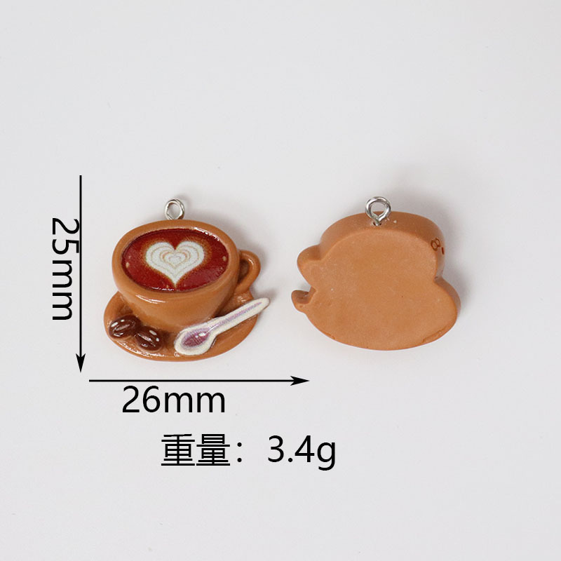 樹脂シミュレーション食品おもちゃコーヒーカップメニューホルダーバッグイヤリングキーホルダー diy 携帯電話チェーンジュエリーアクセサリー材料|undefined