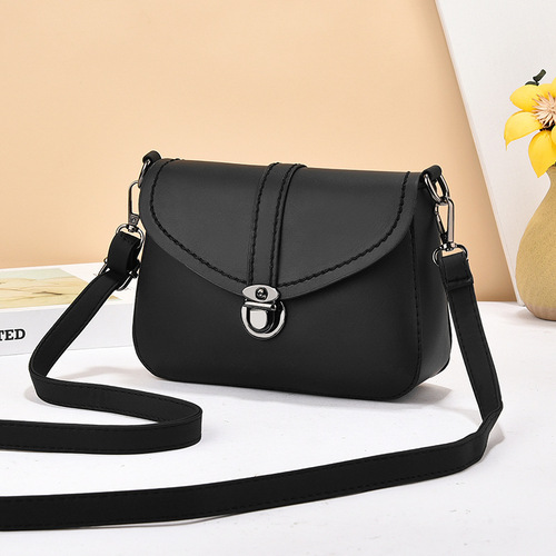  New Pure Color PU Crossbody Simple Matchable Fringe Decorated Single Shoulder Crossbody Bag for Women Mom Bag Crossbody Practical