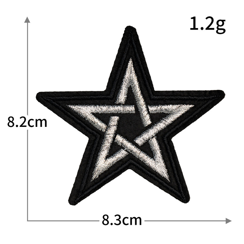 外国貿易クロスボーダー五芒星コンピュータ刺繍シール金銀糸刺繍布ステッカー服ジャケット装飾ステッカーバッジ|undefined
