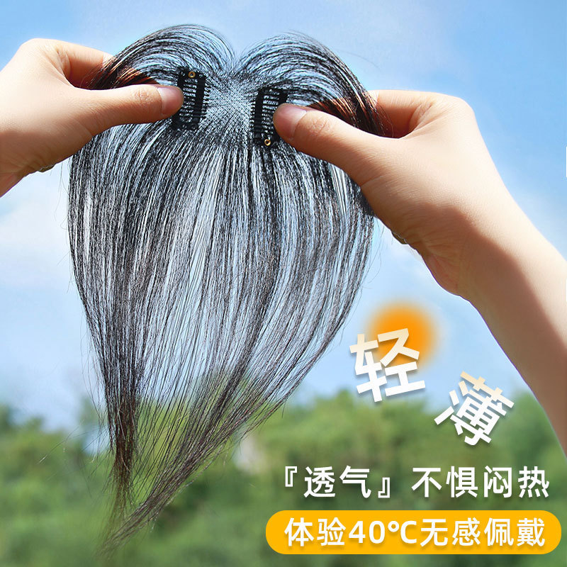 Xuchang Fake Bangs Real Hair Hair Piece Thin Lanugo Bangs Natural Front Temples Hair Wig Hairline Wig Patch
