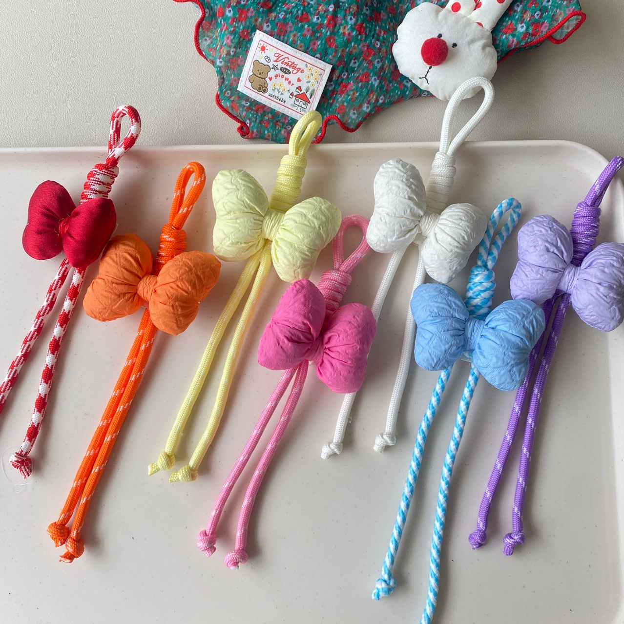 Ремешок для мобильного телефона, красочный ремешок ручной работы, подвеска-сумка с бантом, маленькие свежие и высококачественные аксессуары-подвески для сумки