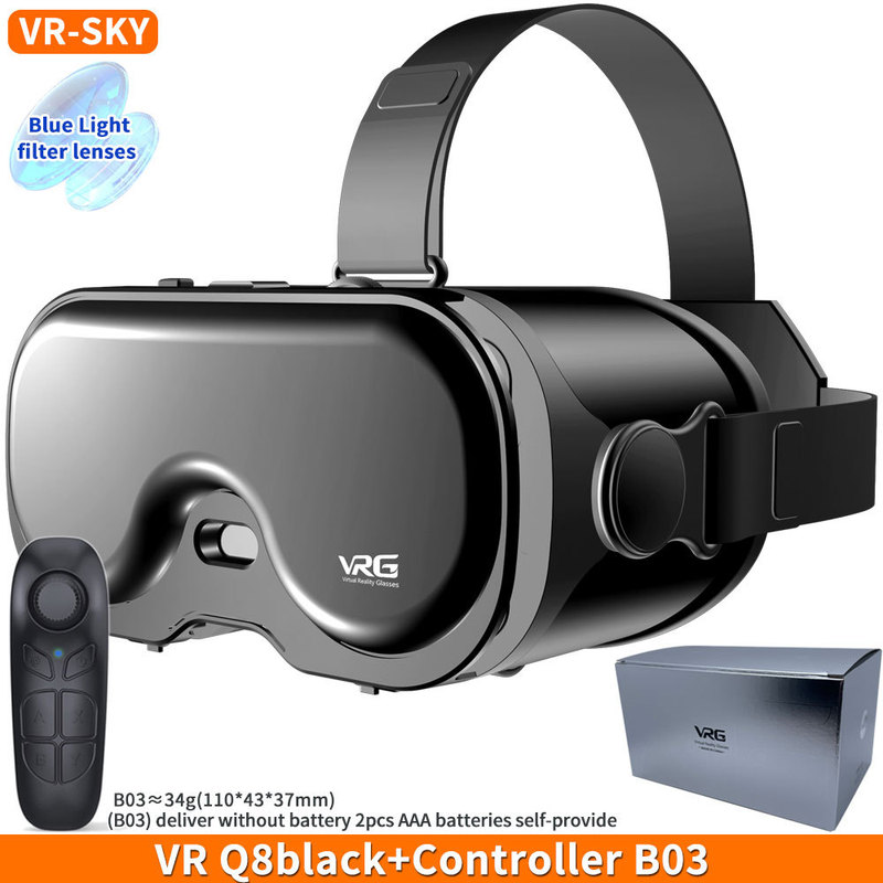 跨境批发VR魔镜全景眼睛打游戏手机Q8头戴式智能虚拟现实3d眼镜|undefined