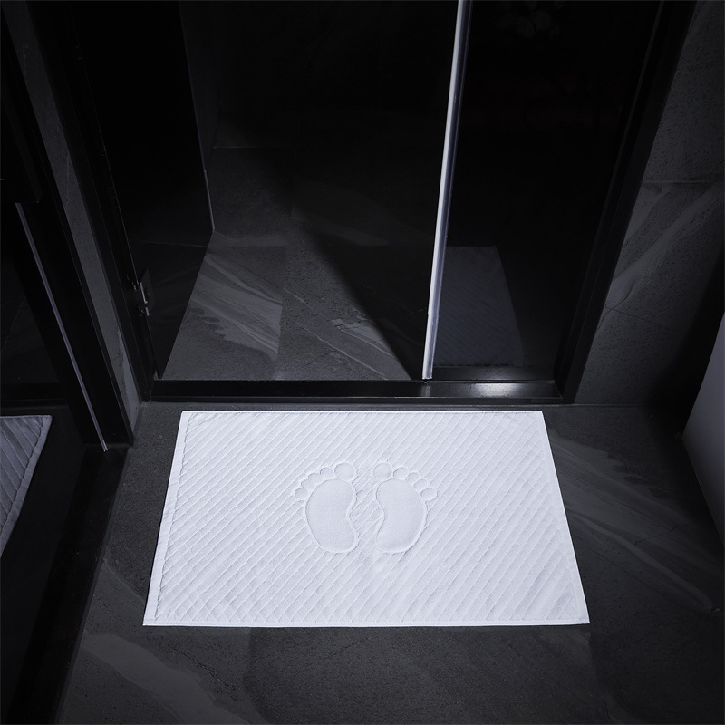Hotel Bathroom Floor Mat, Jacquard Pattern, Thickened 400g Floor Towel, Bathroom Absorbent, Wholesale Non-Slip Floor Mat