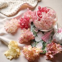 烧边绣球花工艺diy仿真花手工材料发饰配件 汉服搭配家居装饰假花