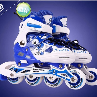 PVC Single flash roller skates Adjustable Aluminum Bracket multi-function Double row Roller skating shoes children