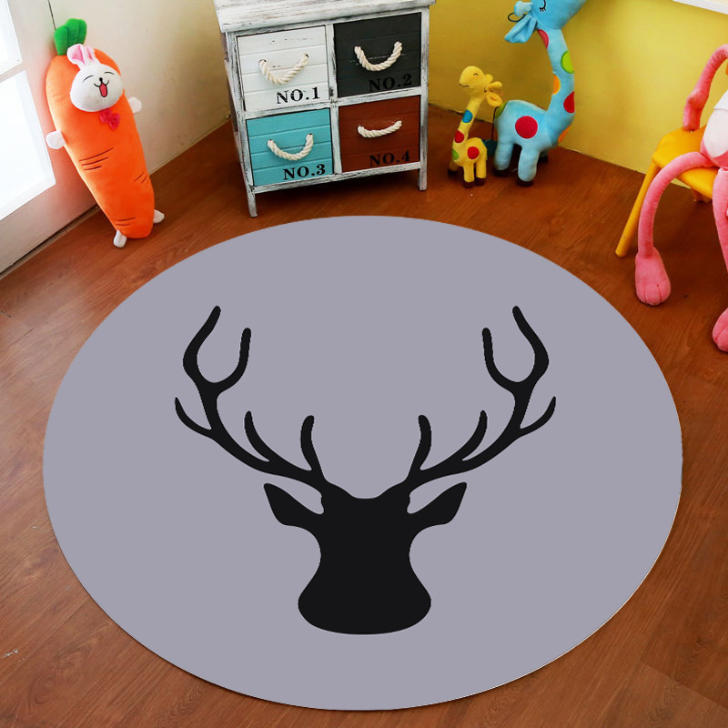 Transfronteriza de dibujos animados alfombra redonda dormitorio lindo cama completa estera de noche engrosada de terciopelo de cristal alfombra del piso de los niños alfombra de la habitación