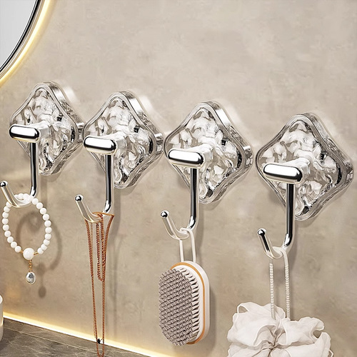 Transparent hook adhesive strong load-bearing punch-free bathroom bathroom kitchen dormitory seamless paste wall adhesive hook