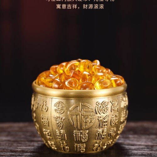 Brass embossed Baifu cylinder home furnishings with blessing character decorations office desk gifts crafts creative designs