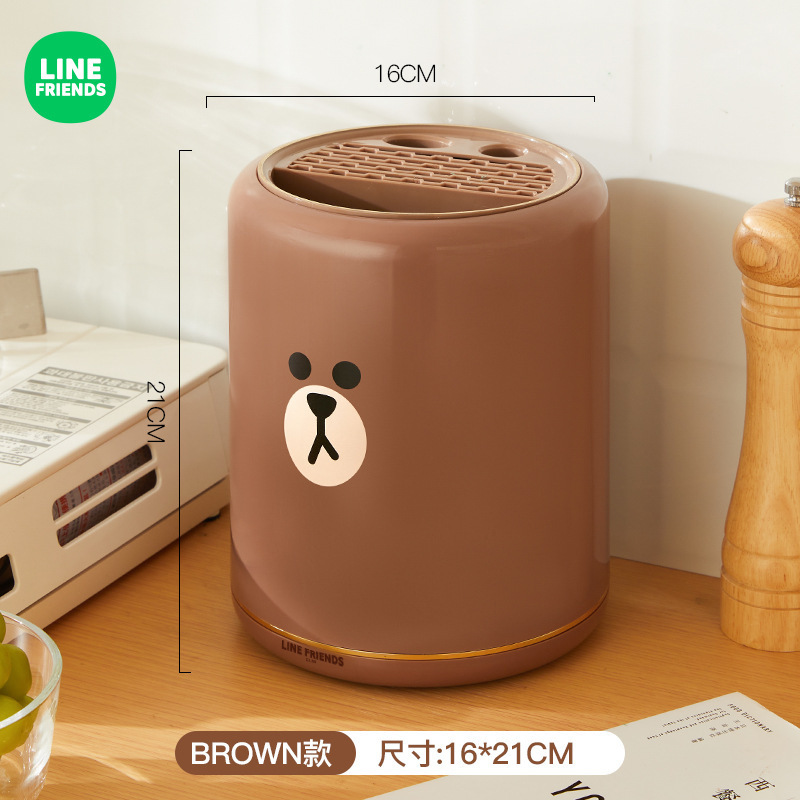LINE FRIENDSキッチン箸立て水切り食器収納ケーススプーンフォーク置物棚箸カゴ箸籠|undefined