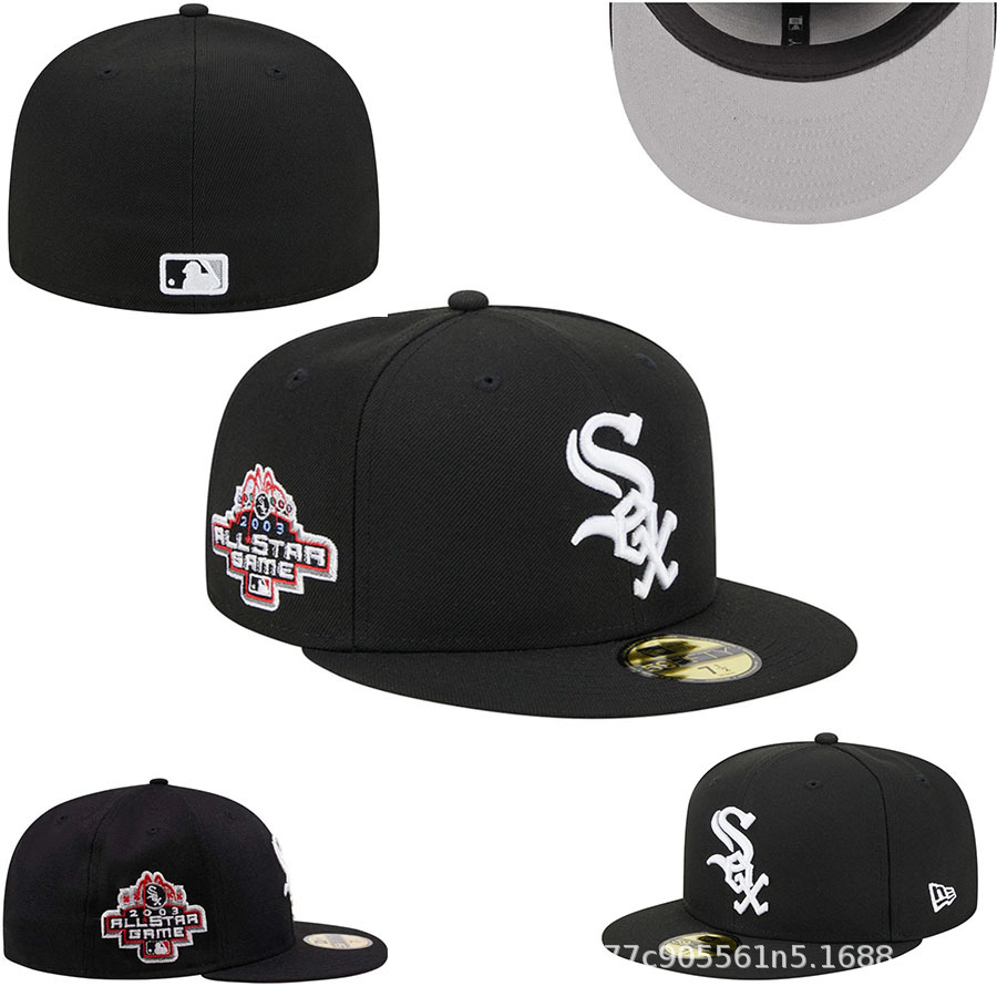 2024 nuevo estilo comercio exterior al por mayor SOX gorra de béisbol completamente sellada gorra de hip hop completamente cerrada para parejas de hombres y mujeres gorra de visera