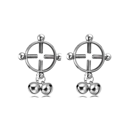  New Manufacturer Wholesale Stainless Steel Twist Screw Hanging Bell Breast Ring Sexy Personalized No-hole Piercing Chest Jewelry