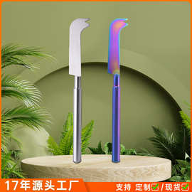 定制颜色不锈钢空心柄芝士刀烘培厨用奶酪披萨刀彩镀奶油面包刀