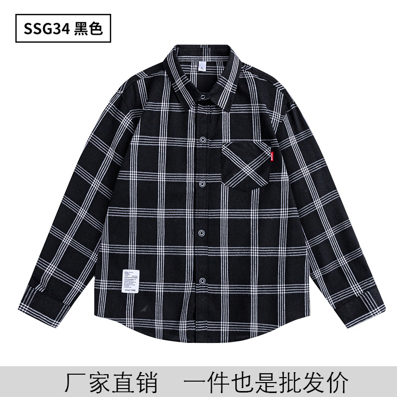 Cross-border Plaid Shirt Men's Spring and Summer Long Sleeve Casual Shirt Men's Retro Loose Thin Jacket Wholesale