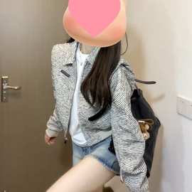 春秋外套女秋季年新款小众设计感气质显瘦小个子短款夹克上衣