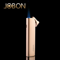 Jobon Creative Personal Windproof Lighter, Ultra-thin Metal Great Wall Silk Blue Flame Straight Shooting Lighter Gift