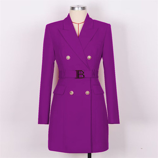 2025 Spring and Autumn Korean Style Long Suit Jacket Women's Casual Suit Loose Slimming Elegant Over-the-knee Coat