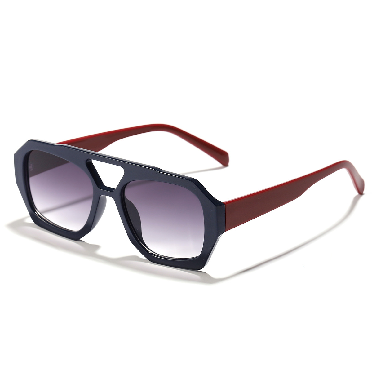 Nuevas gafas de sol de estilo europeo y americano de Raine, gafas de sol de moda con doble puente y montura grande para mujer, gafas de sol de protección solar transfronterizas.