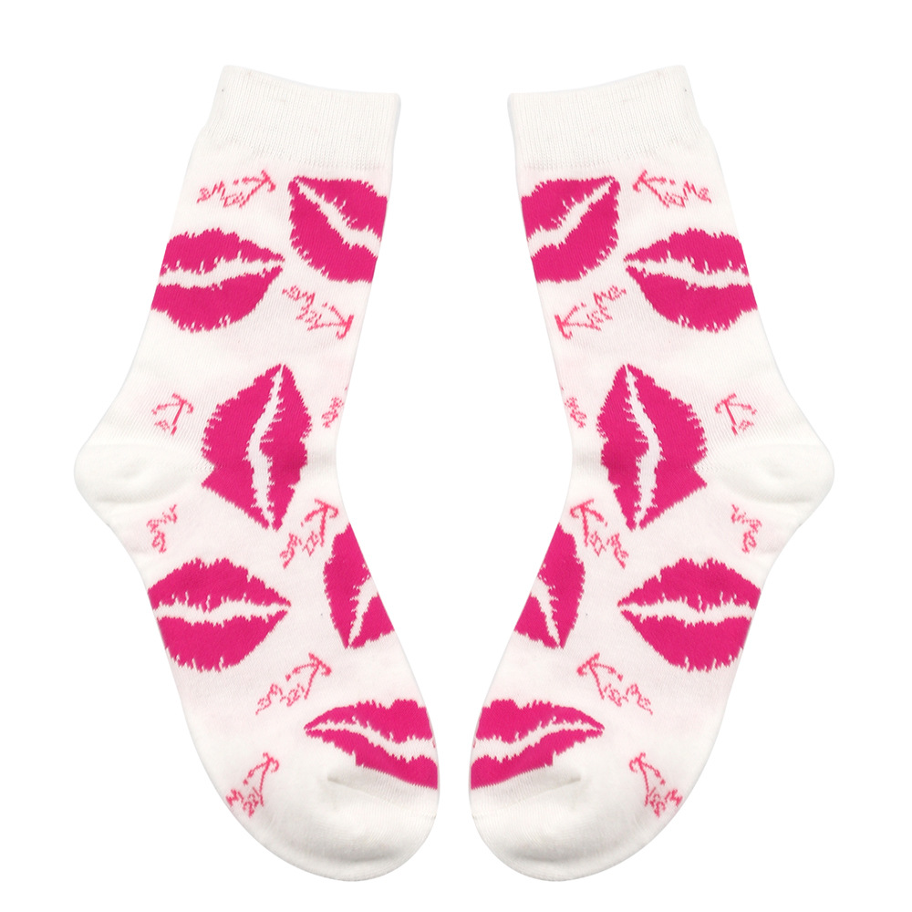 60g Weight Socks Classification Socks Lingerie Type Cotton Fabric Type Stretchy Elasticity A Pair Quantity Daily Occasion Comfort Function Valentine'S Day Festival Lips, Heart Shape Pattern All Seasons Season Unisex Gender Simple Style Style Simple Style Unisex Lips Heart Shape Cotton Crew Socks A Pair 20