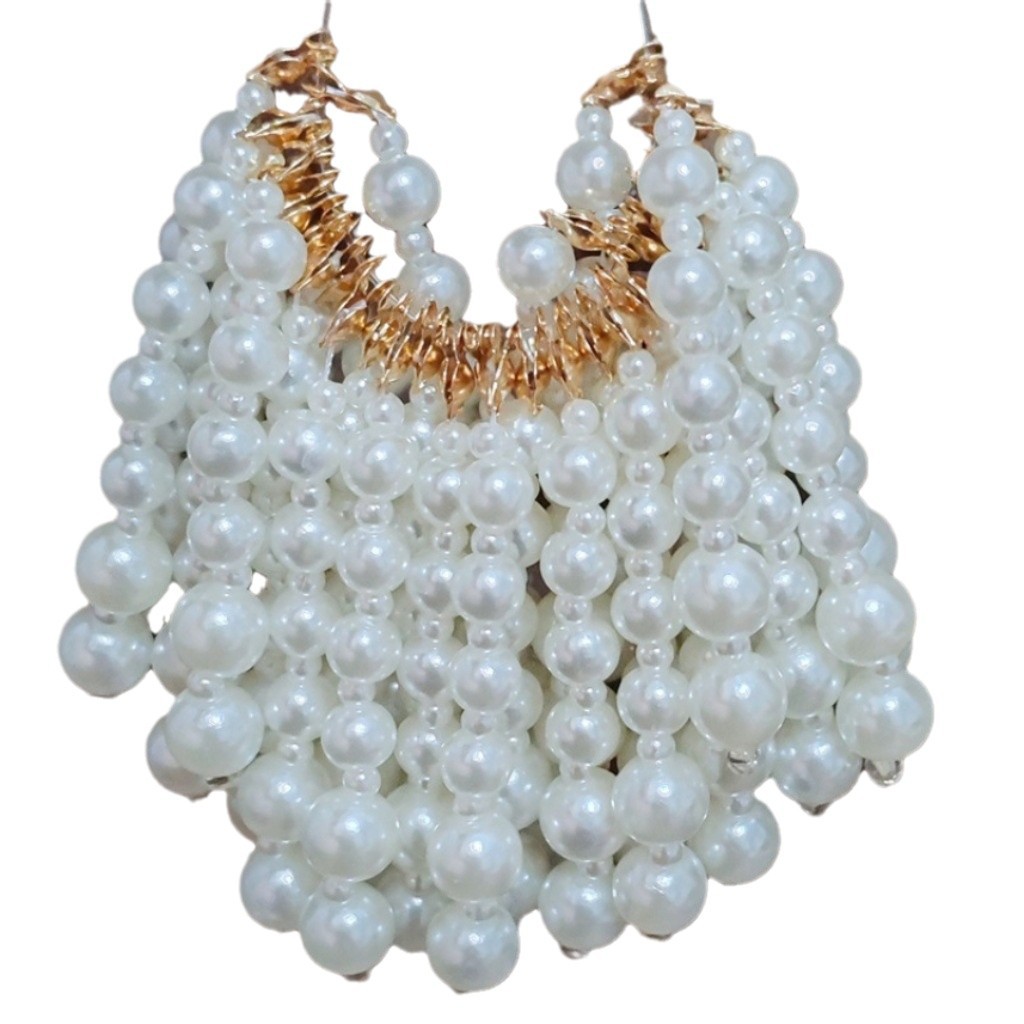 Imitation Pearl Tassel Beaded Handmade Accessories Hairpin Headdress Clothing Accessories Step Shake Cheongsam Lace Antique Accessories