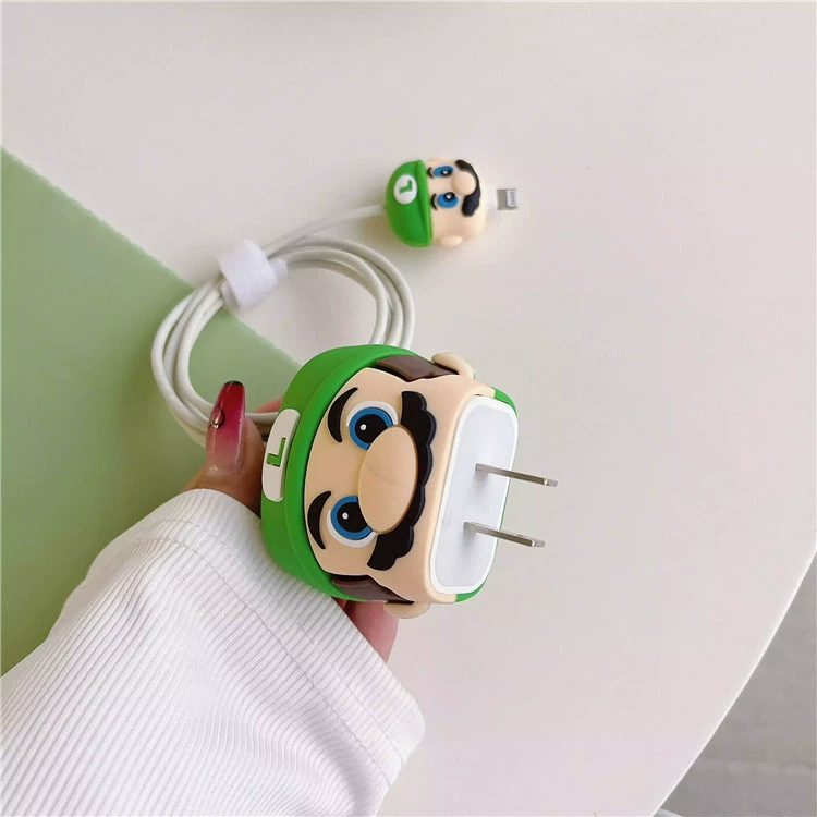 Apple, cartoon charger, protective case, 20W