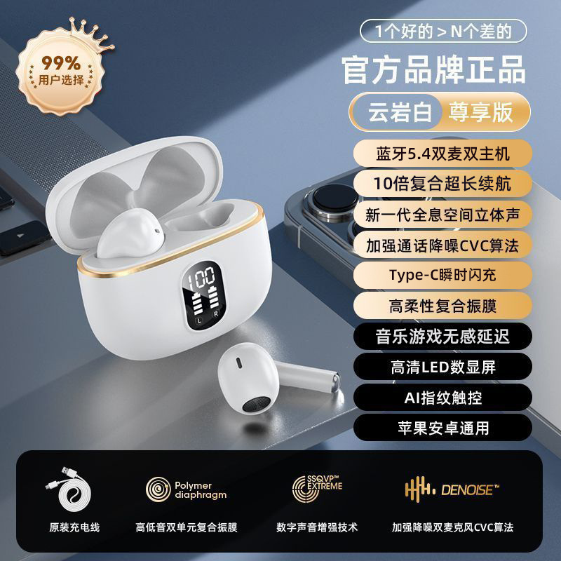 真无线降噪蓝牙耳机半入耳式超长续航迷你运动跑步男女生游戏双耳|undefined