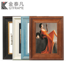 廠家黃楊木高檔木質畫框掛牆黑色6寸7歐式古典實木相框擺台批發