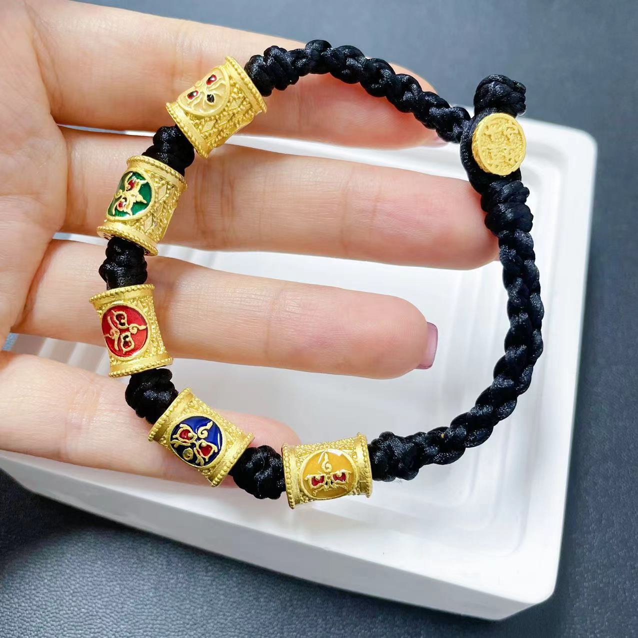 New Shajin God of Wealth Bracelet Five Way God of Wealth Wedding Vintage Gold Plated Factory Direct Bracelet_voghion.com