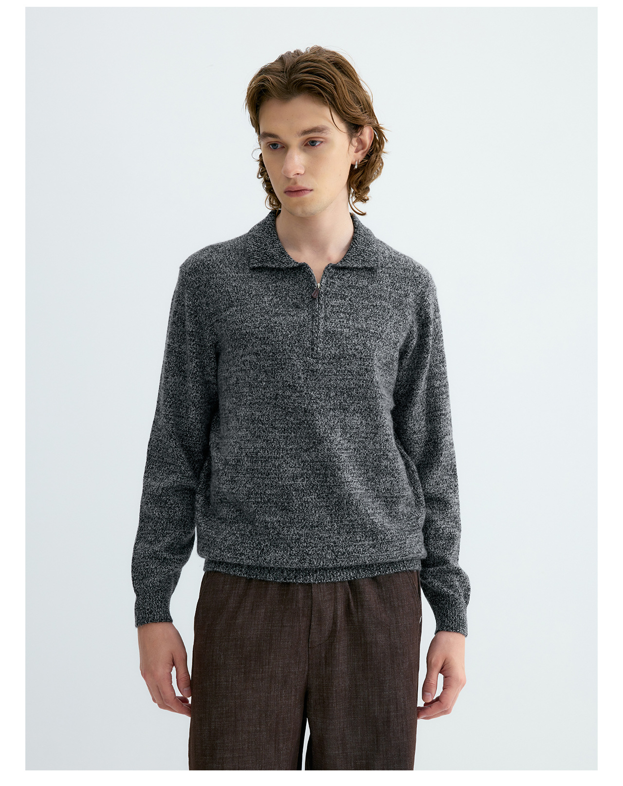 UNF 500g Half-Zip Polo Collar Sweater