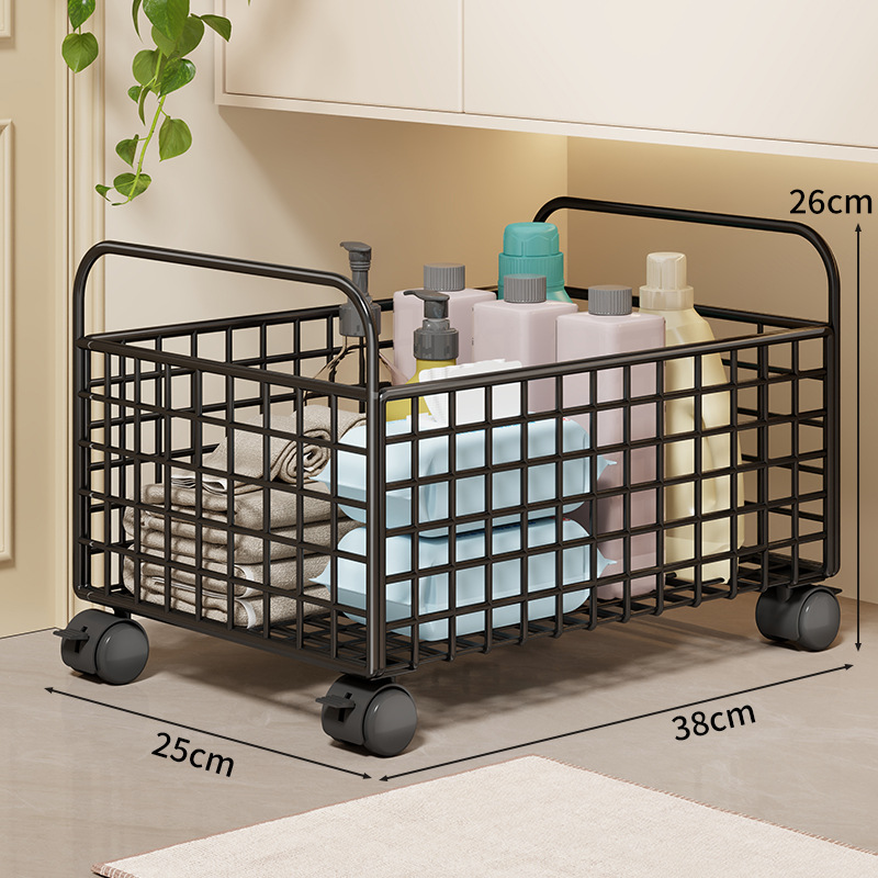 Carrito Cesta para Ropa Sucia de Hierro, Móvil, para Baño