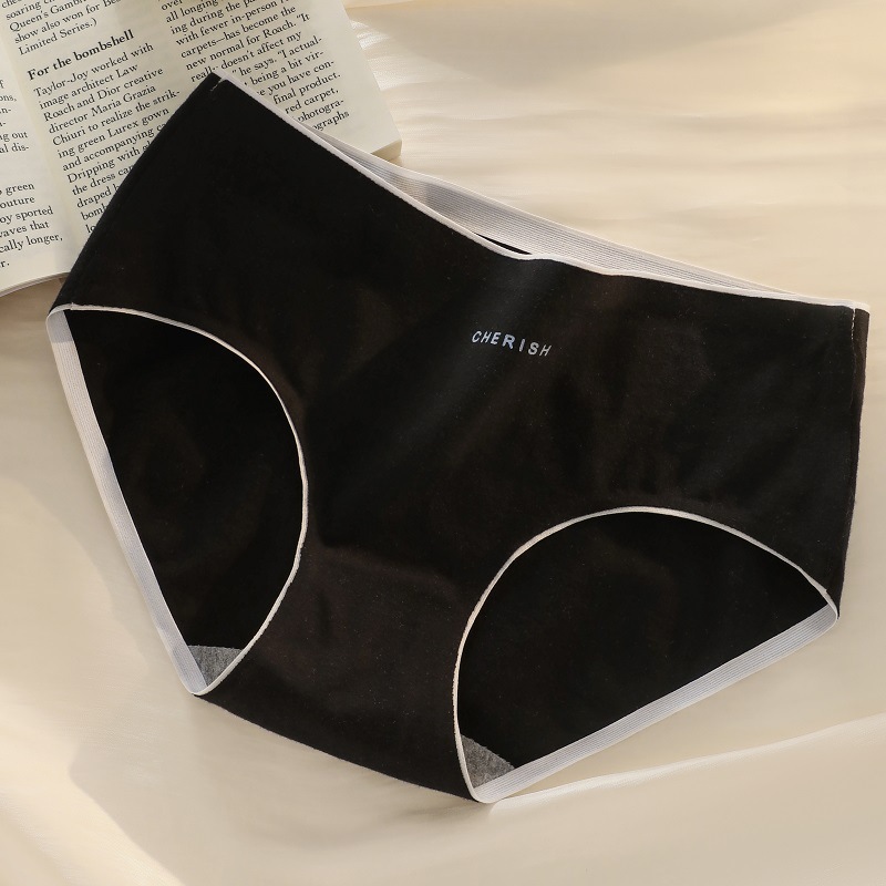 Algodón puro de las mujeres de mediados de cintura transpirable pantalones cortos de niña cabeza estilo deportivo antibacteriano entrepierna verano delgada ropa interior de niña sin costuras